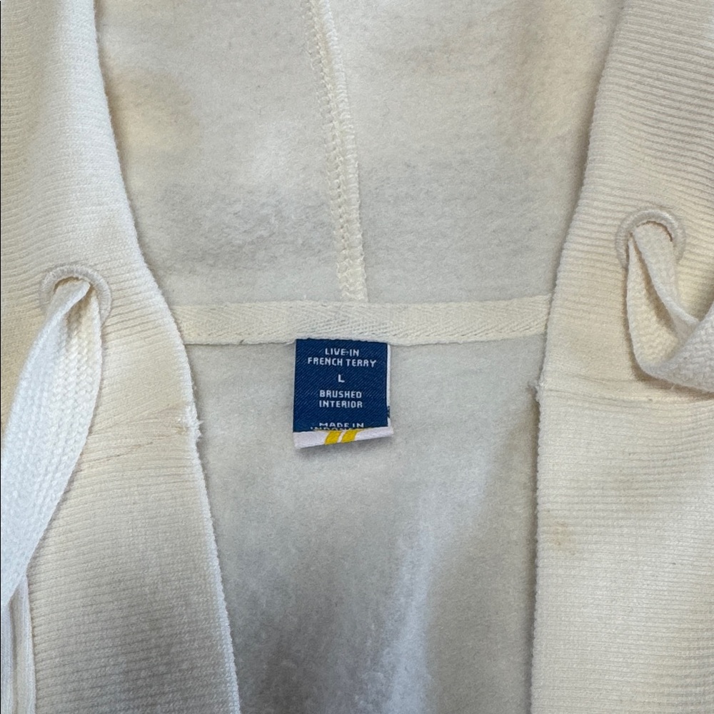 Old Navy Live-In French Terry Cream Hooded Pullover - Picture 2 of 8